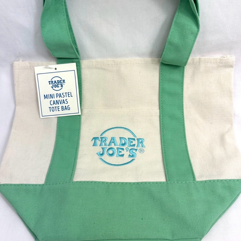 Trader Joe's Mini Canvas Tote Bag - green - 2026 limited release